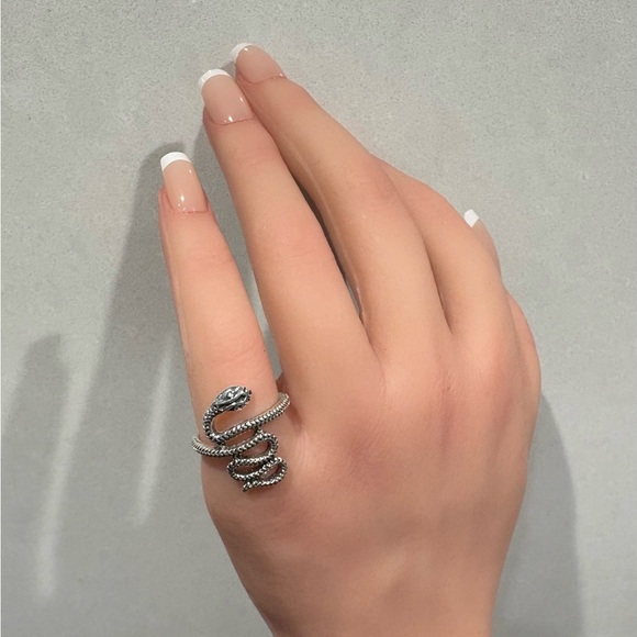 Silver Tone Snake Ring - Picture 3 of 8
